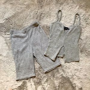 ✨Ribbed Crop Top & Biker Shorts Set